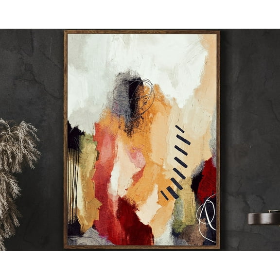 Neutral Abstract Painting Art Wall Art Instant Art Minimalist Earth Tone Modern Painting Contemporary Wall Art Print Wall Art, Modern Wall Decor, 8x12 UNFRAMED