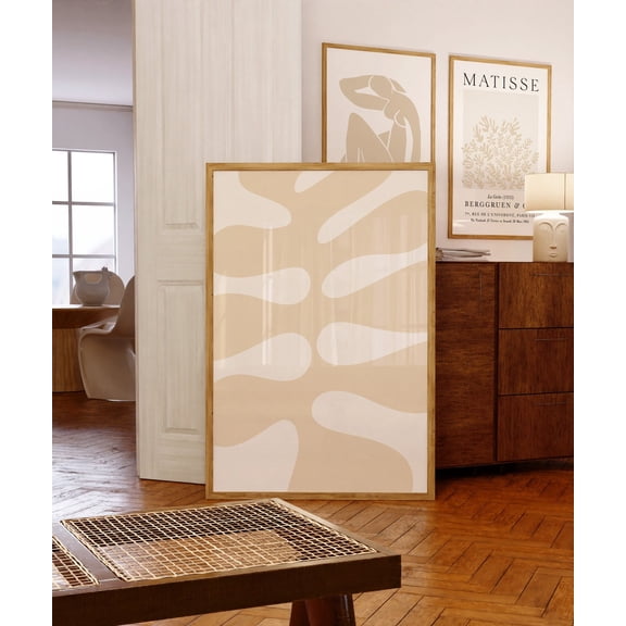 Neutral Abstract Shapes Modern Art, Unframed Paper Print Size 8x12