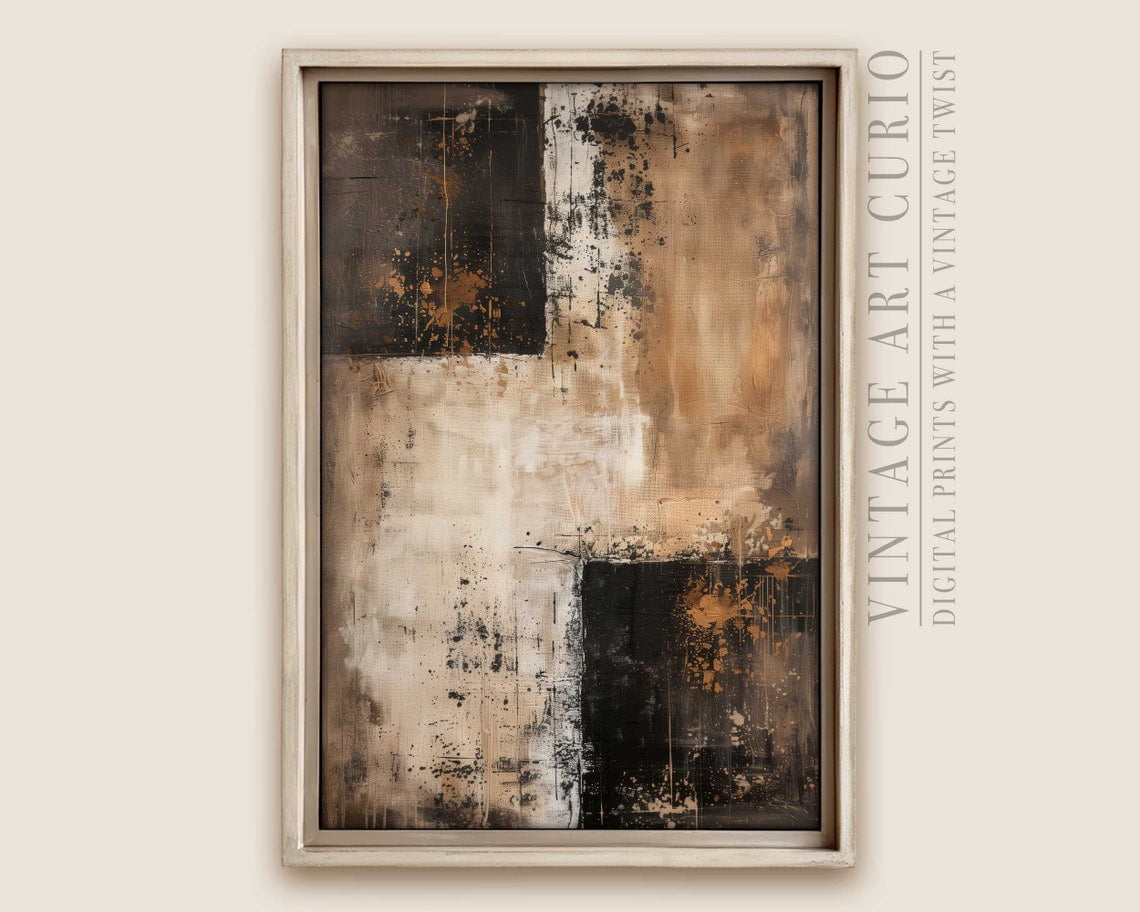 Neutral Abstract Texture Japandi Beige Brown Wall Poster Print Room ...
