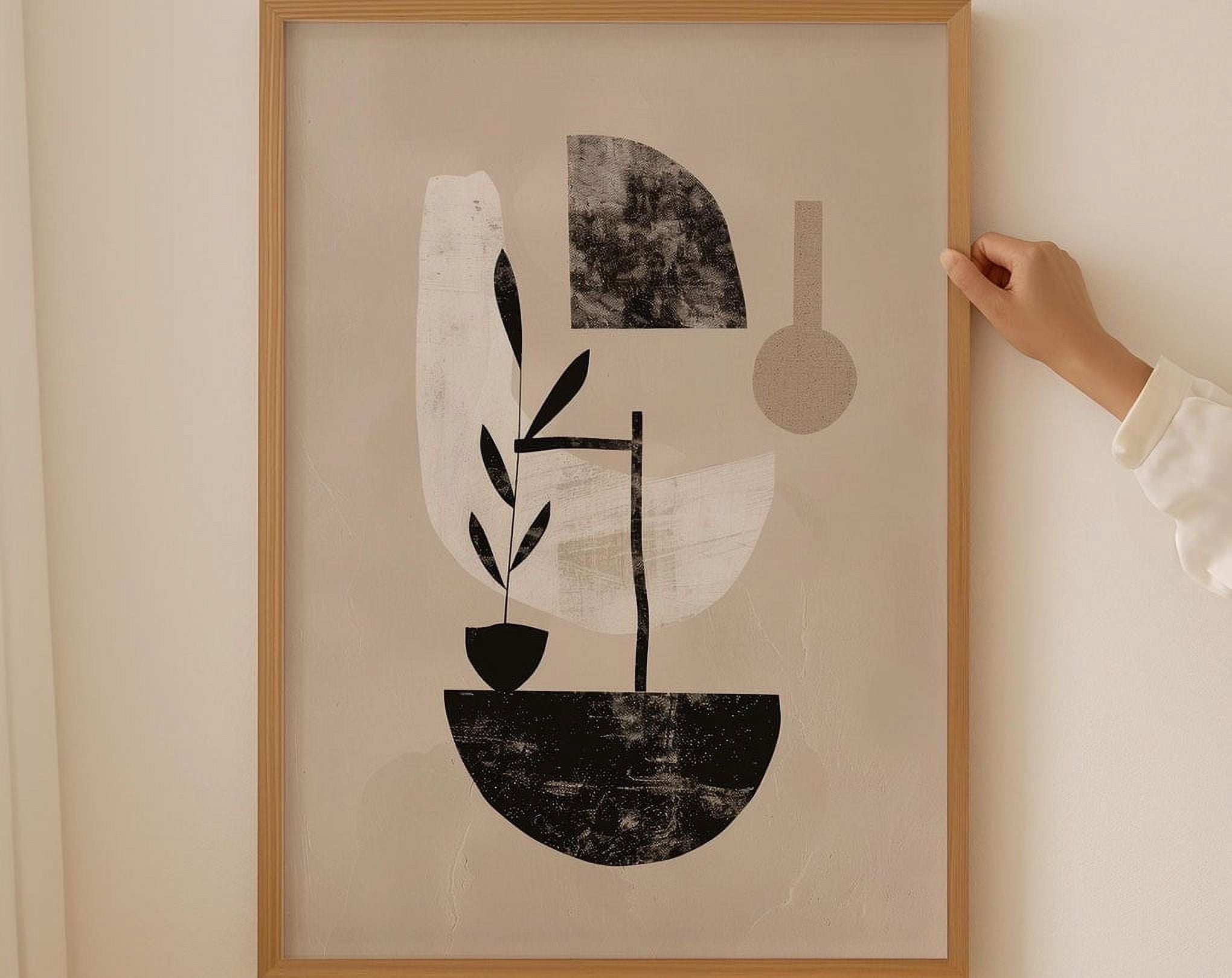 Curated visual reference: Picture Idea: Neutral Abstract Wall Art Scandinavian Boho Style Bedroom Decor Mid