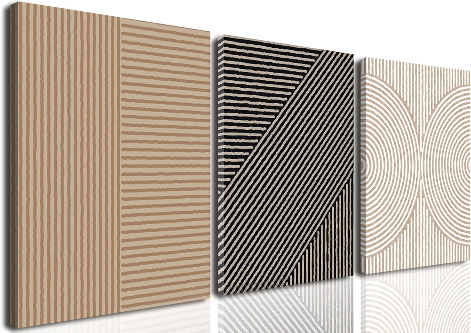 Neutral Abstract Wall Art Set of 3,Modern Minimalist Painting Room ...