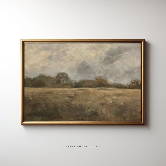 Neutral Autumn Landscape Format Wall Art Decor Unframed Paper Print