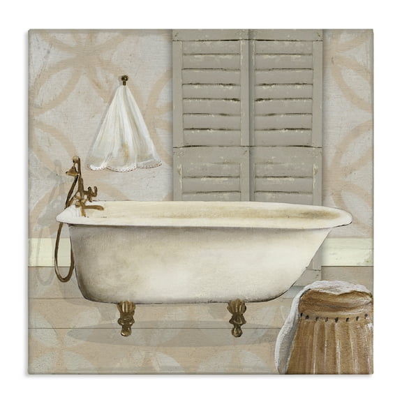 Stupell Industries Neutral Bath Rustic Canvas Wall Art, design by Carol Robinson, 36 x 36