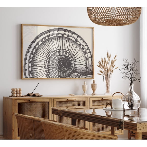 Neutral Beach Art, Sea Shell Print, Modern Coastal Print, Horizontal , Beach Home Decor, Boho Beach Art, Beach Prints, Poster Decor, Size 8x12 UNFFRAMED F03.1.8l167