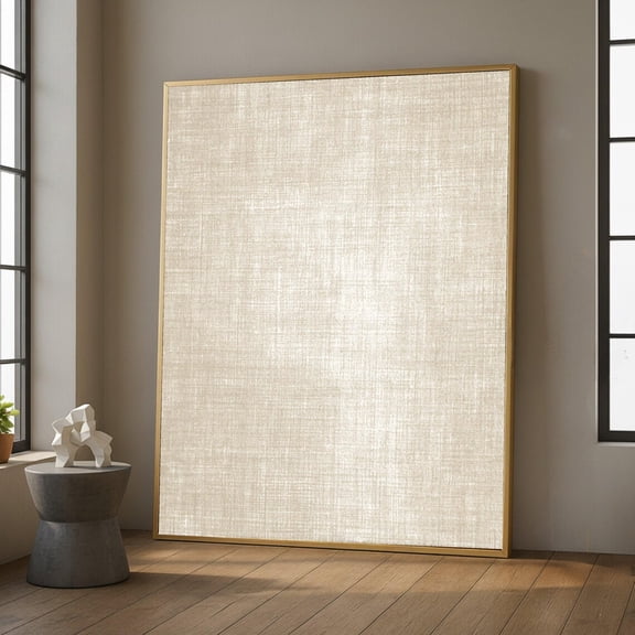 Neutral Beige Linen Abstract Wall Art Print