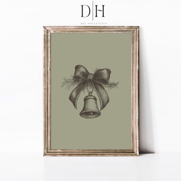 Neutral Bells Sketch Art Poster Wall Decor, Unframed Canvas Size 8x12