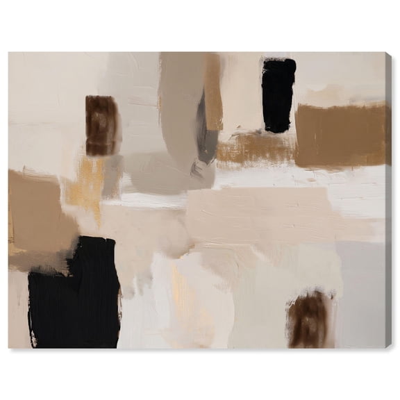 Neutral Blocks Canvas Print Boho Wall Decor by Art Remedy, Gallery Wrapped, 20 x 16