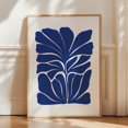 Neutral Blue Botanical Wall Art Print, Moody Organic Shapes Decor ...