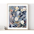 thumbnail image 1 of Neutral Blue Floral Abstract Plant Wall Art Botanical Illustration Leaves Flowers Modern Earth Tone Coral Wall Art, Modern Wall Decor, 16x24 UNFRAMED, 1 of 2