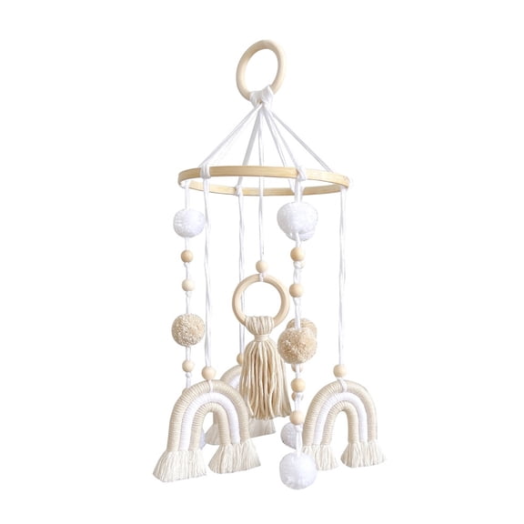 Neutral Boho Rainbow Baby Mobile for Crib Mobile Nursery, Boho Baby Crib Mobile, Natural Crib Mobile for Boys and Girls