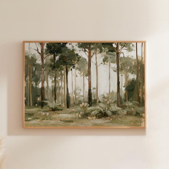 Botinical Ard Neutral Botanical Forest Fern Landscape Paper Botanical Wall Art ...