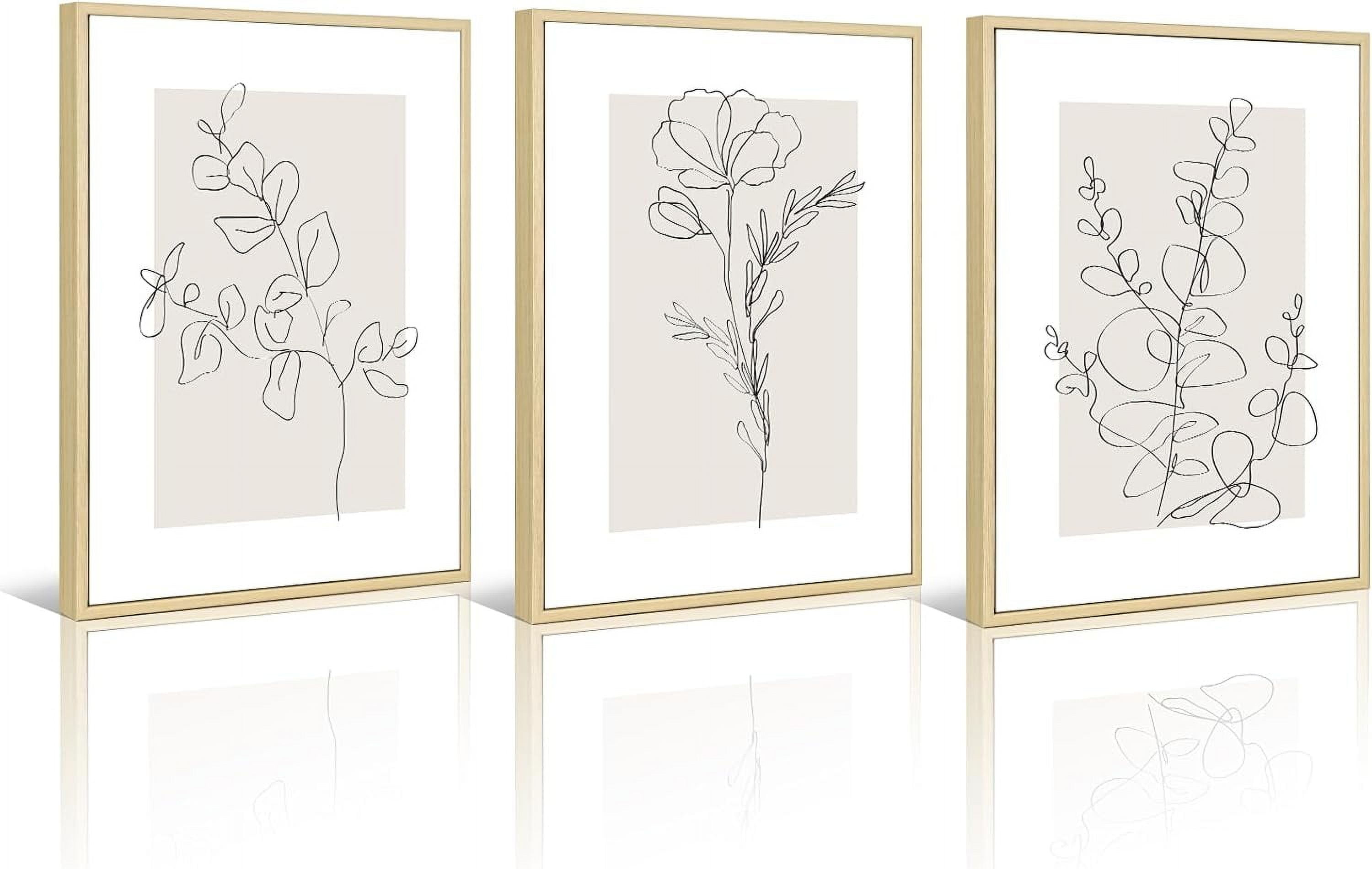 Neutral Botanical Prints Wall Art Decor Plant Minimalist Canvas ...