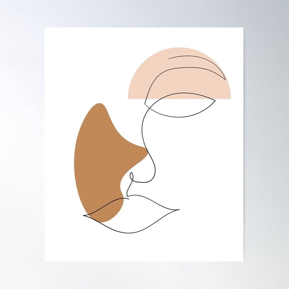 Neutral Calm 4 - Line Art Arch Abstract Simple Feminine Face Lines Poster Wall Art, Modern Wall Decor For Living Room Bedroom, 8x12 UNFRAMED