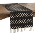 thumbnail image 1 of Neutral Chevron Print Tassel Cotton Woven Table Linen Collection, 1 of 6