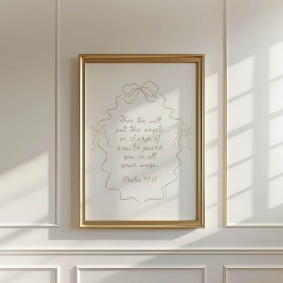 Neutral Christian Wall Art Bible Verse Nursery Baby Room Decor Cute Bow Nursery Bible Art Baby Shower Christian Gift Wall Art Cute Wall Art, Modern Wall Decor, 12x18 UNFRAMED