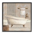 thumbnail image 1 of Stupell Industries Neutral Clawfoot Bathtub Black Framed Giclee Art, design by Carol Robinson, 17 x 17, 1 of 8