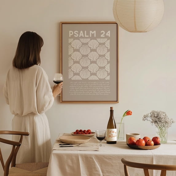 Neutral Coastal Christian Modern Psalm Bible Verse Seashell Religious ...