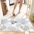 thumbnail image 1 of Neutral Coastal Starfish Coral 16x24 Flannel Bath Mat for Bathroom, Anti-Slip Backing Soft Bathroom Rug, Washable Water Absorbent Mat, 1 of 9