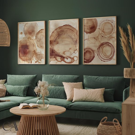 Neutral Coffee Abstract Poster Print Modern Minimalist Painting Decor New Home Gift Wedding Wall Art Gallery Triptych Set 3
