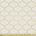 thumbnail image 1 of Ambesonne Neutral Color Fabric by the Yard Upholstery, Moroccan Ethnic Grid, 1 Yard, Eggshell and Dark Mustard, 1 of 4