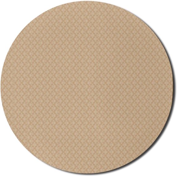 Neutral Color Mouse Pad for Computers, Vertically Demonstrated Crossing Waves Strokes Vintage Ornaments in Harmony, Round Non-Slip Thick Rubber Modern Gaming Mousepad, 8" Round, Almond Cream