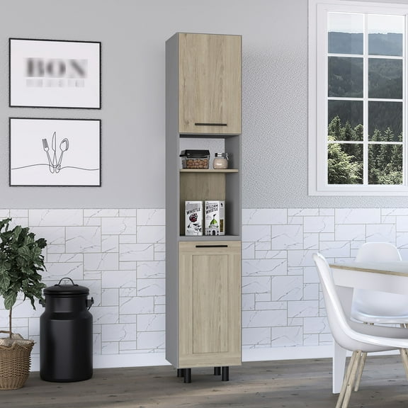 Neutral Color Palette - Two Cabinets for Storage - Kitchen, Closet or Garage - Sleek and Elegant Design