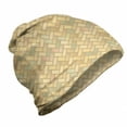 thumbnail image 1 of Neutral Color Unisex Beanie, Pastel Pavement Brick, Hiking Outdoors, Tan and Multicolor, by Ambesonne, 1 of 1
