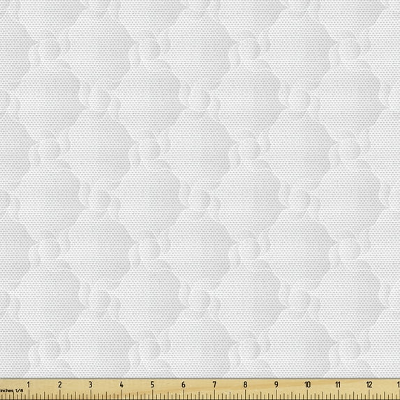 Ambesonne Neutral Color Fabric by the Yard Upholstery, Simplistic Soft Blobs, 1 Yard, White Pale Taupe