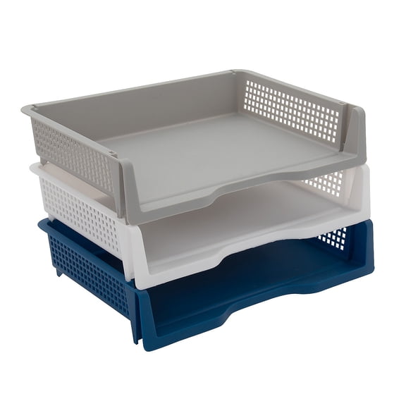 Neutral-Colored Stackable Bins, Educational, Party Supplies, 6 Pieces