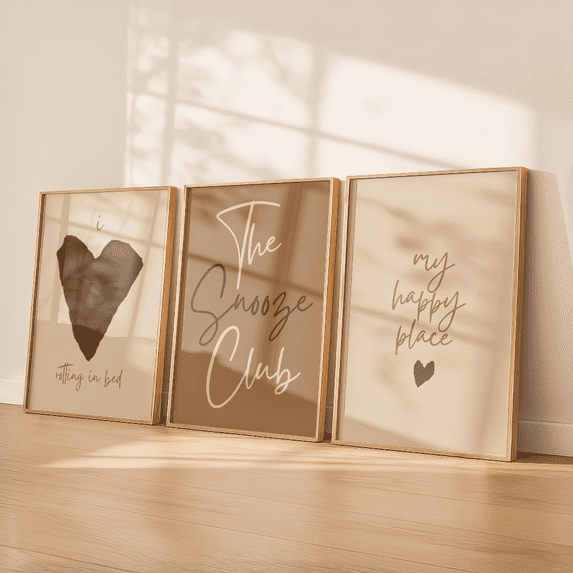 Neutral Cozy Wall Decor Set 3 , Stretched Canvas