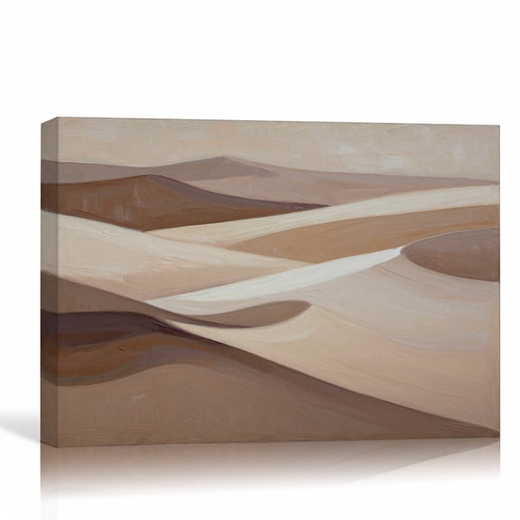 Neutral Desert Dunes Wall Art Large Minimalist Canvas Print Gallery Wrapped Canvas Living Room Decor 36"L x 24"W