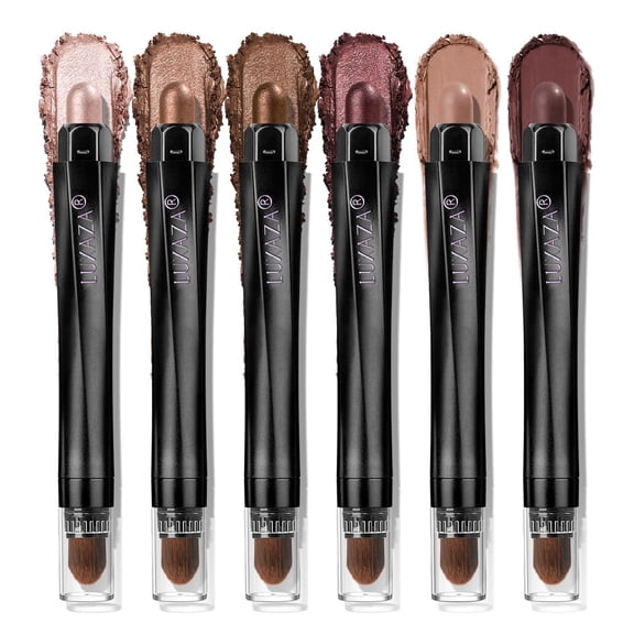 Neutral Eyeshadow Stick Makeup 6PCS Set, Metallic Shimmer Matte Cream Eye Shadow Eyeliner Brightener Pencil Crayon - GRAPE WINE
