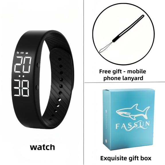 Neutral Fitness Tracker Multifunctional Fashion Watch Vibrating Alarm, Step Counter, Timer, Calorie and Distance Tracking Lightweight Design, Comfortable to Wear LED Display with Built-in Night Light