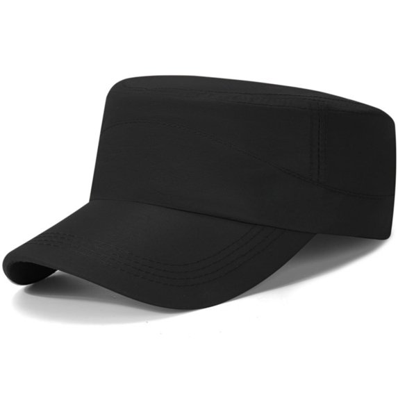 Neutral Flat Top Cap for Women Men Classic Pure Base Baseball Cap Beach Summer Sun Cap Adjustable Flat Top Cap Fashionable Hat Outdoor Travel Sports Running Caps Black 2026 Sales Under $1