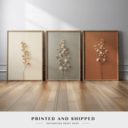 Neutral Floral Prints Set of 3 Set 3 , Poster Only