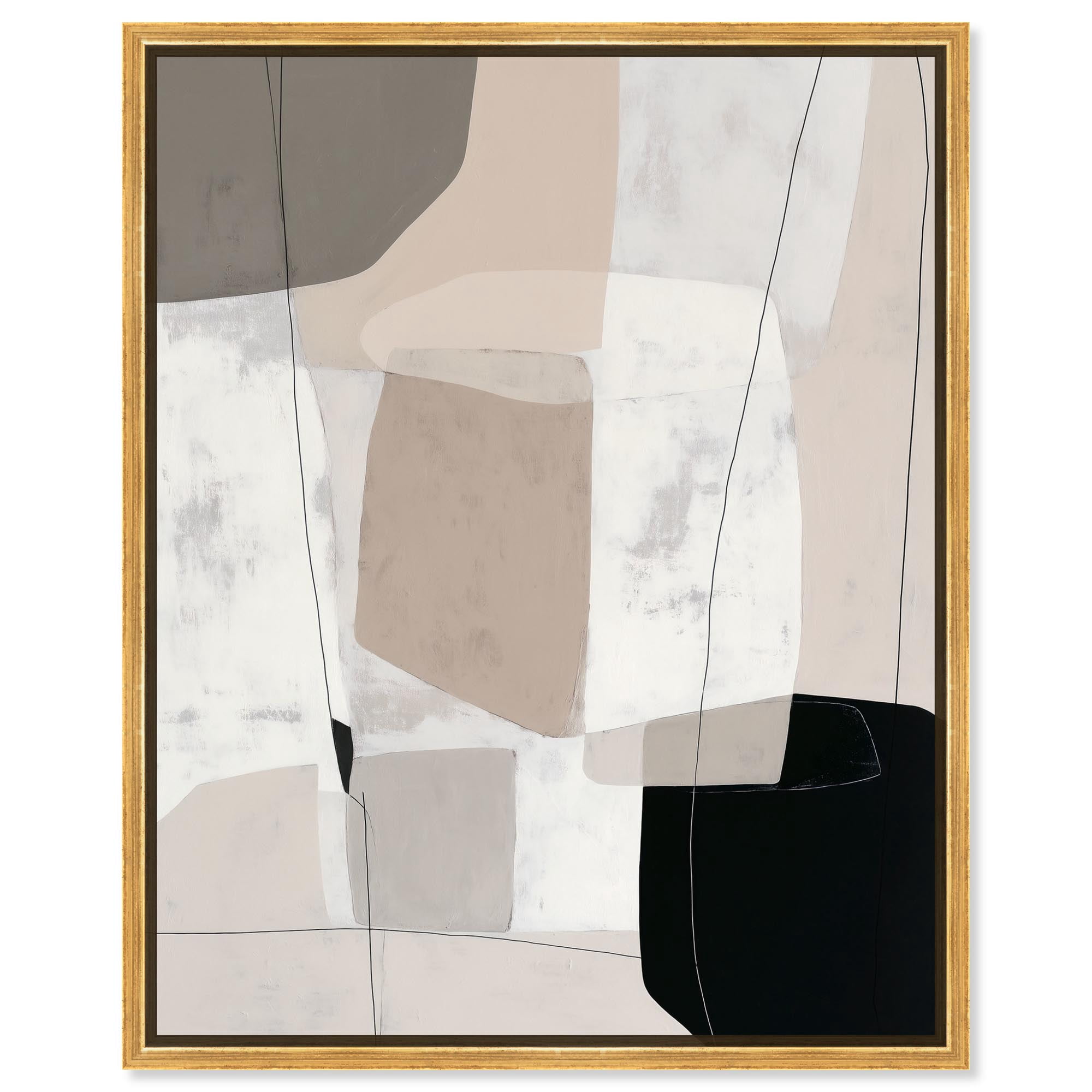 Neutral Forms I Canvas Modern Wall Decor by Art Remedy, Gold Frame, 20 ...