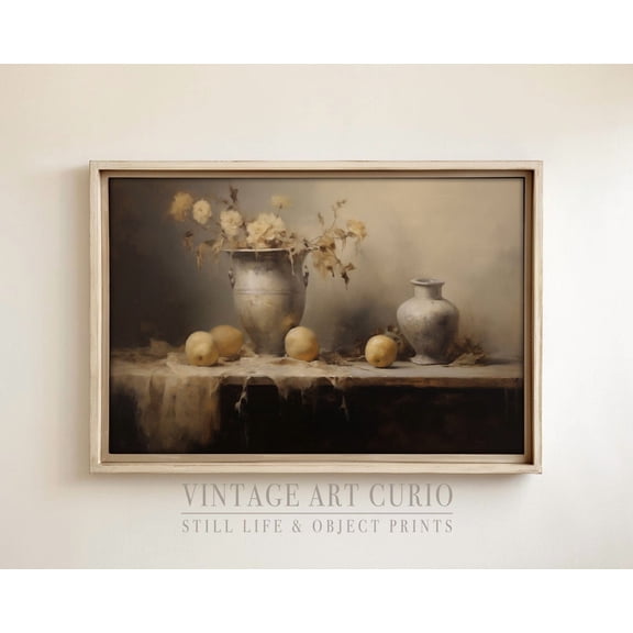 Neutral French Kitchen Still Life Art, Vintage For Farmhouse Decor, Cozy French Country Kitchen Print, Antique Home Decor UNFRAMED Poster, Wall Art for Decor, Present, 16x24