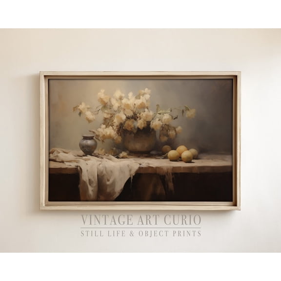 Neutral French Kitchen Still Life Art, Vintage For Farmhouse Decor, Cozy French Country Kitchen Print, Antique Home Decor UNFRAMED Poster, Wall Art for Decor, Present, 24x36