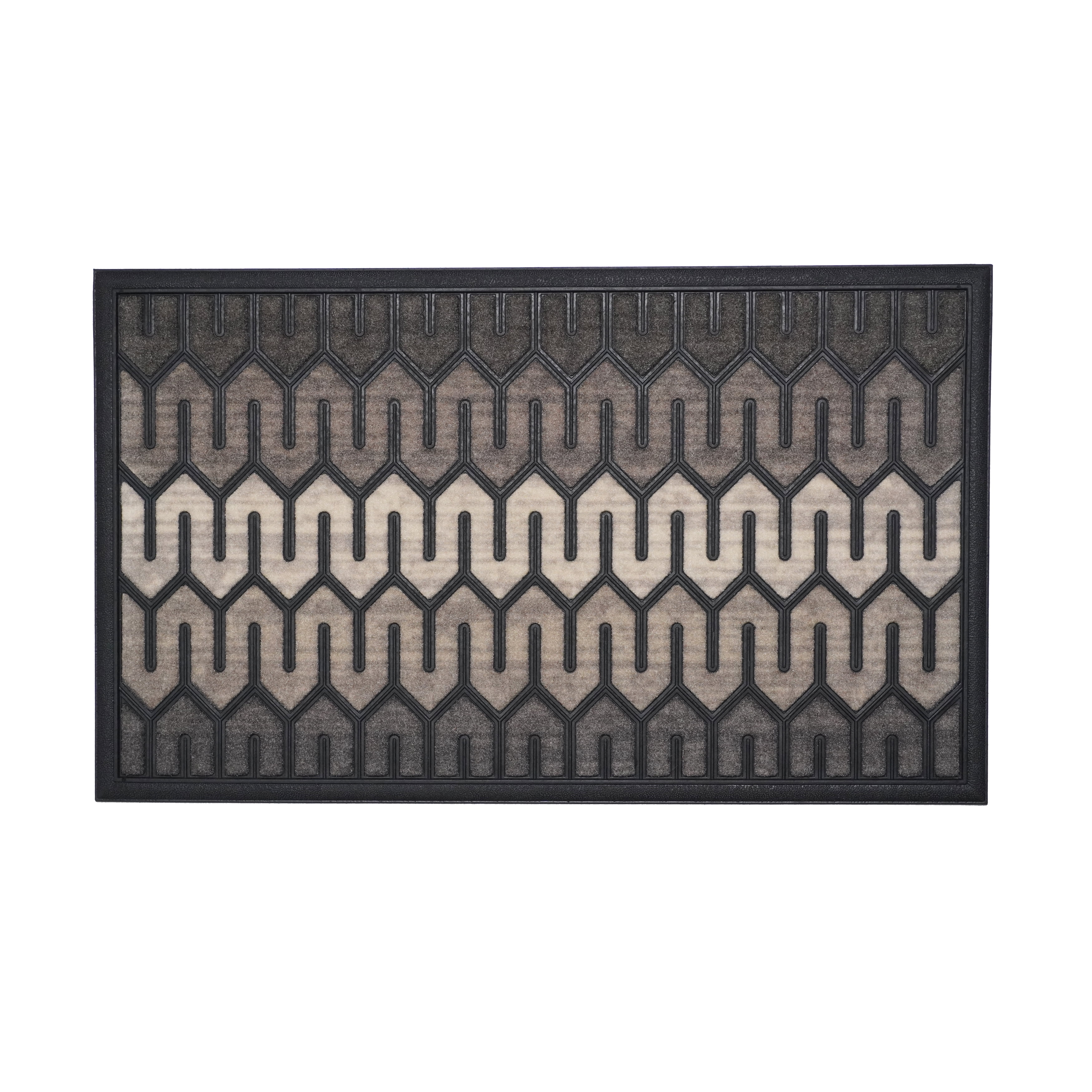 Neutral Geometric Polypropylene Outdoor Doormat 18" x 30"