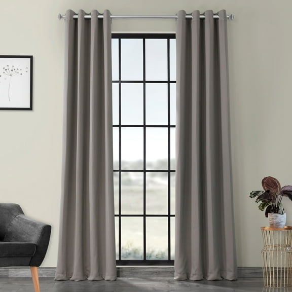 Neutral Grey Grommet Blackout Room Darkening Curtain (1 Panel), Neutral Grey, 50W X 108L