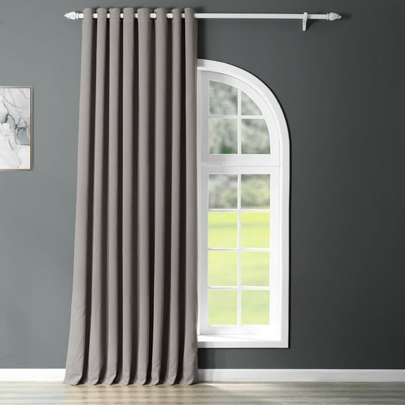 Neutral Grey Grommet Extra Wide Blackout Room Darkening Curtain (1 Panel), Neutral Grey, 100W X 120L