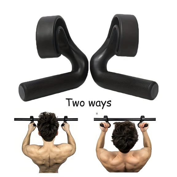 Neutral Grip Pull-Up Handles, Heavy Duty Steel Gym Handles with Foam Grip, Multi-Function Attachments for Pull-Up Bars, Resistance Bands, Barbells & Strength Training (1 Pair)