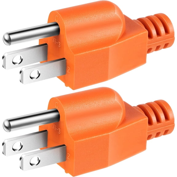 Neutral Ground Bonding Plug for Portable Inverter Generator, Grounding Plug Surge Protector Generator with Floating Neutral on RV, Motorhome, Camper for Open Ground Error(Orange,2 Pack)