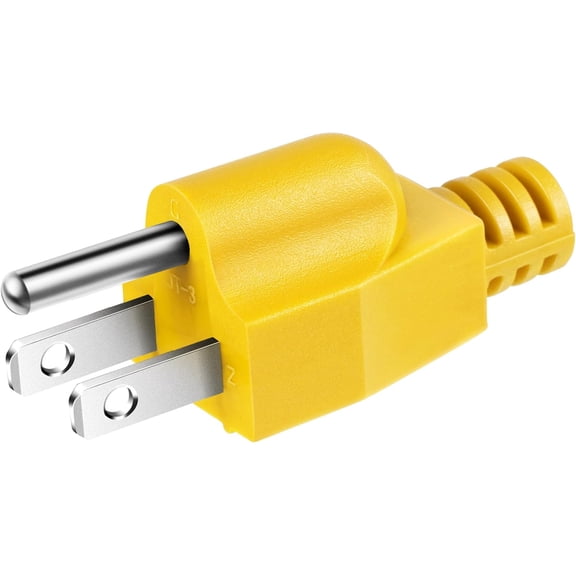 Neutral Ground Bonding Plug for Portable Inverter Generator, Grounding Plug Surge Protector Generator with Floating Neutral on RV, Motorhome, Camper for Open Ground Error(Yellow,1 Pack)