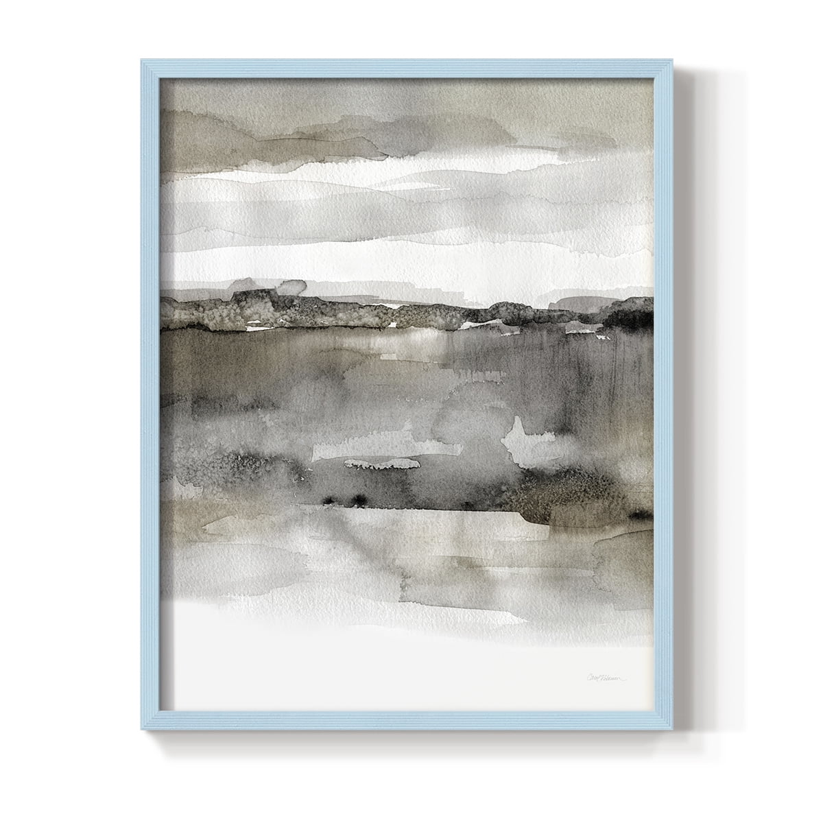 Neutral Harmony in Blue Solid Wood 11 x 14 Framed Print