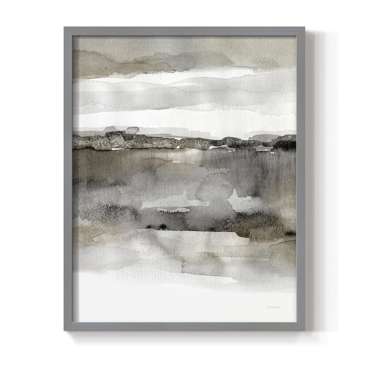 Neutral Harmony in Gray Solid Wood 16 x 20 Framed Print
