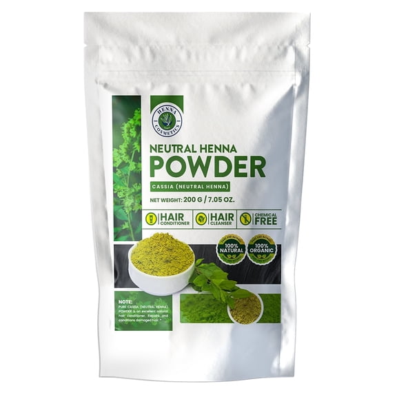 Henna Cosmetics Neutral Henna Powder Hair Conditioner, Cassia Obovata, 200g (7.05 oz)