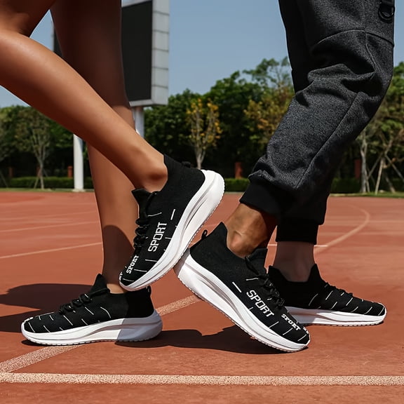 Neutral High-tech Knitted Running Shoes|3D Airflow Mesh + Quantum Cushioning Midsole|for Gym/jogging/commuting|Non-slip Honeycomb Outsole and Arch Support|Black/fluorescent Green/orange
