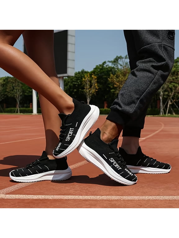 Neutral High-tech Knitted Running Shoes|3D Airflow Mesh + Quantum Cushioning Midsole|for Gym/jogging/commuting|Non-slip Honeycomb Outsole and Arch Support|Black/fluorescent Green/orange