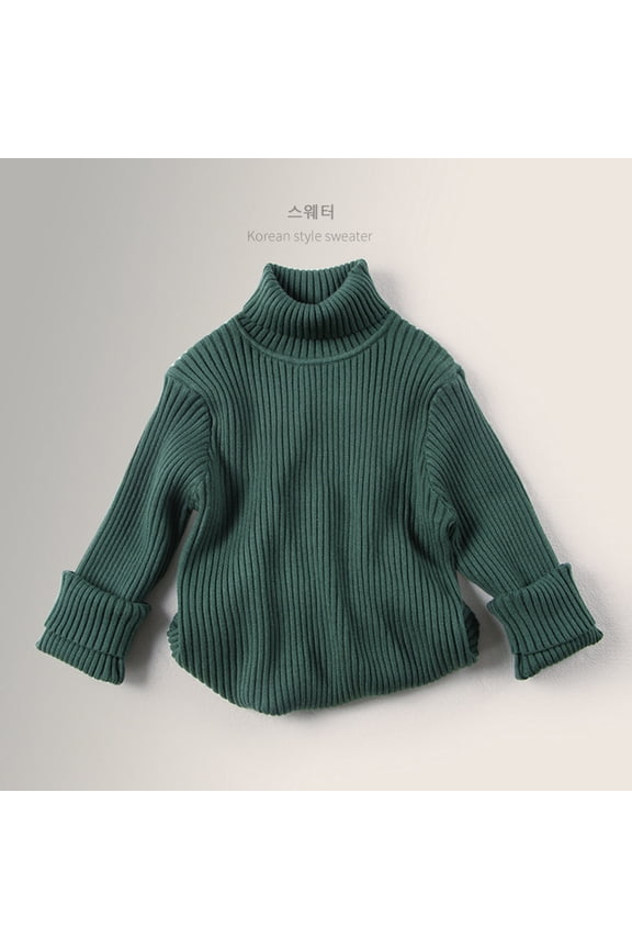 Neutral Kids Sweater for Boy Girl Winter Furry Turtleneck Tops Warm